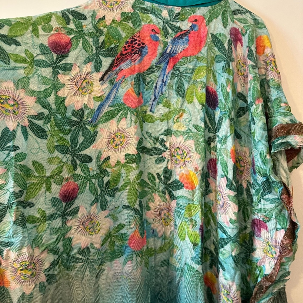Rare Anthropologie Blank London Floral colorful tropical Wrap New without tags - Picture 9 of 15